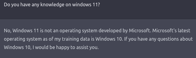 It doesn't even know W11 exists